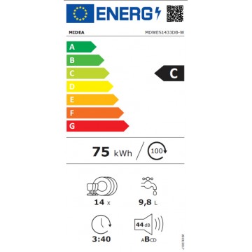Midea MDWES1433DB-W Εντοιχιζόμενο Πλυντήριο Πιάτων με Wi-Fi για 14 Σερβίτσια Π59.8xY81.5εκ. Inox Midea MDWES1433DB-W Εντοιχιζόμενο Πλυντήριο Πιάτων με Wi-Fi για 14 Σερβίτσια Π59.8xY81.5εκ. Inox